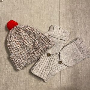 Madewell Beanie and Fingerless Mitten Combo